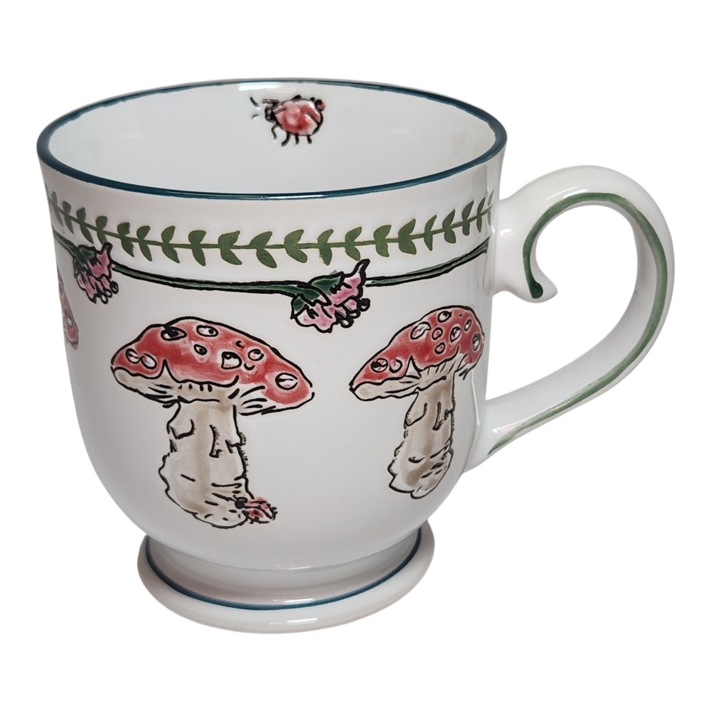 Spectrum Designz Heather's Mushroom Ladybug 17 Oz Mug Cottagecore Toadstool